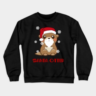 Merry Ottermas Santa Christmas Gift For Otter Lover Crewneck Sweatshirt